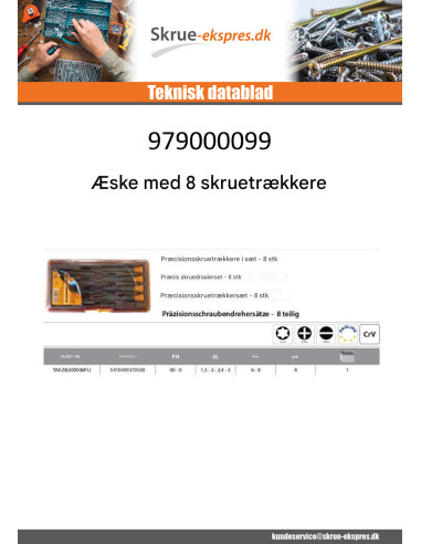 1 x SPIL 8 Skruetrækker præcision PH-SL-TX