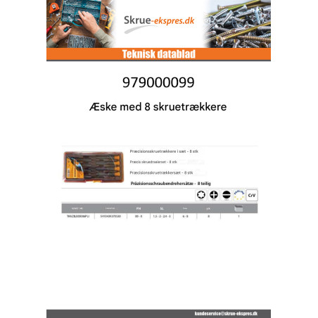 1 x SPIL 8 Skruetrækker præcision PH-SL-TX