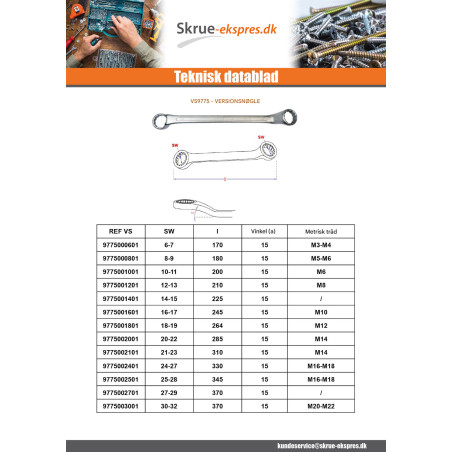 1 x Polygonalnøgle 25X28