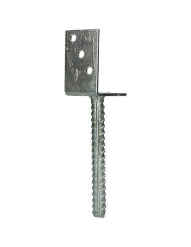 1 x Stolpebase stil L 60X100X80 elforzinket stål