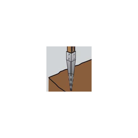 1 x Stolpebase SKARP 71X750 modstandsdygtig mod korrosion varmgalvaniseret stål