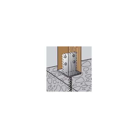 1 x Stolpebase stil hoved 70X110X8 modstandsdygtig mod korrosion varmgalvaniseret stål
