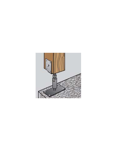 1 x Stolpebase justerbar 80X160 modstandsdygtig...