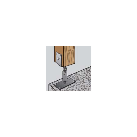1 x Stolpebase justerbar 80X160 modstandsdygtig mod korrosion varmgalvaniseret stål