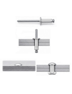 Nitte Aluminium /NIROSTAR 3X8 fladt hoved 2