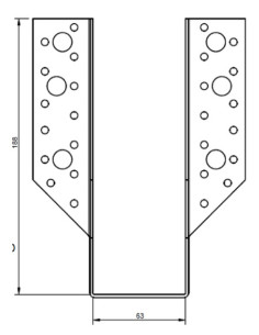 Bjælkesko U-formet to Vinger udenfor 63X188 sort... 2