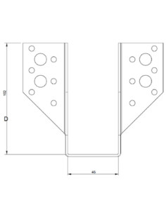 Bjælkesko U-formet to Vinger udenfor 46X102 sort... 2