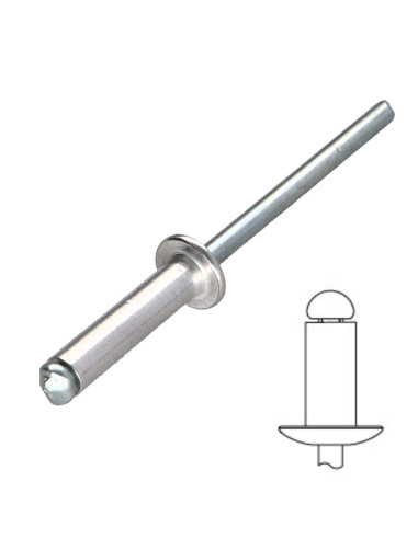 1 x Blindnitter Aluminium Tiger stål 2,4X6...