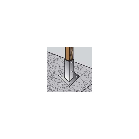 1 x Stolpebase med Ben 91X150 modstandsdygtig mod korrosion varmgalvaniseret stål