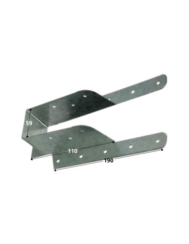 1 x Bjælkesko med foldbar flange sendzimir 59X110