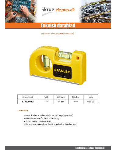 1 x Lommevaterpas STANLEY