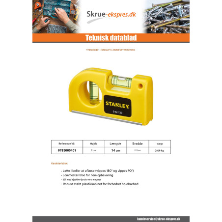 1 x Lommevaterpas STANLEY