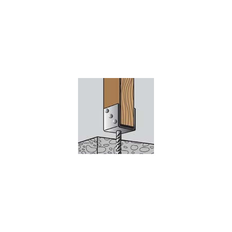 1 x Stolpebase stil U 60X100X91 modstandsdygtig mod korrosion varmgalvaniseret stål