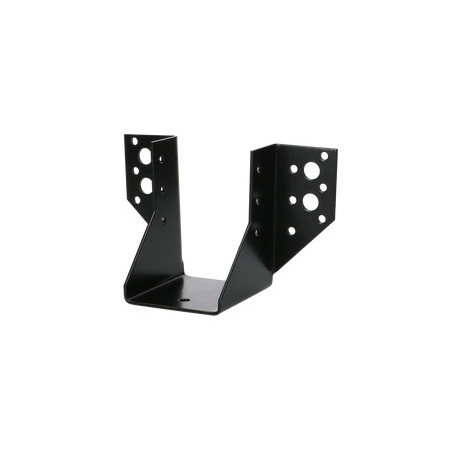 1 x Bjælkesko U-formet to Vinger udenfor 63X98 sort galvaniseret