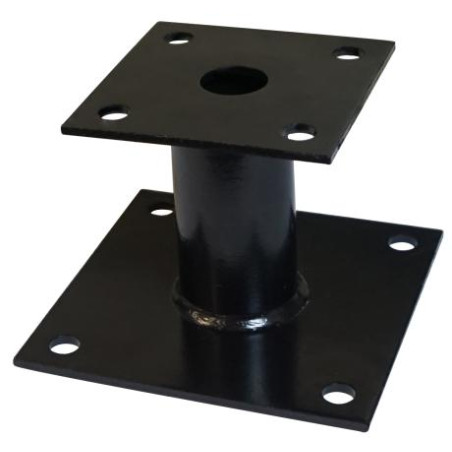 1 x Stolpebase fast 140X140 modstandsdygtig mod korrosion varmgalvaniseret stål Sort