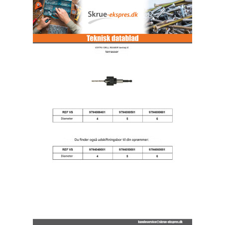 1 x Bore RESERVE for Kaliberbor diameter 4