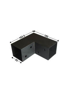 Samleplade EKSPRES i L sort galvaniseret 92X185X183.5 2