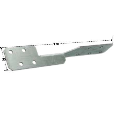 1 x Ben af BJÆLKER Tipo to sendzimir 35X170 modstandsdygtig mod korrosion varmgalvaniseret stål