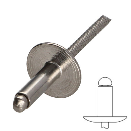 1 x Nitte AL/A4 extra stort 4,8X12 RAL9010 ren hvid
