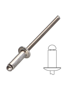Blindnitte, helt i aluminium 3,2X8 Standard rund hoved