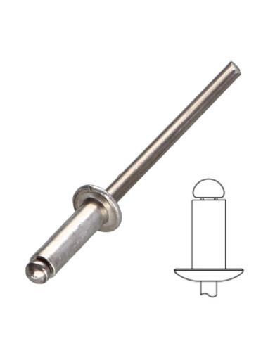 1 x Blindnitte, helt i aluminium 3,2X8 Standard...