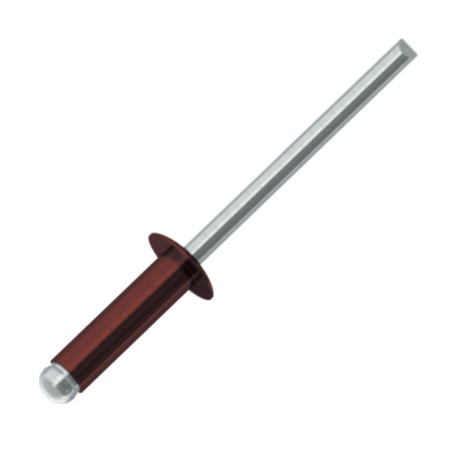 1 x Blindnitter Aluminium Tiger stål 3X8 Tykkelse stramning 3 to 5 Standard rund hoved RAL3009 oxid rød