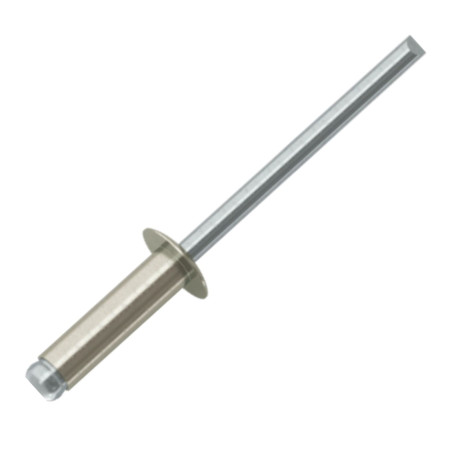 1 x Blindnitter Aluminium Tiger stål 4,8X10 Tykkelse stramning 3 to 5 Standard rund hoved RAL9002 grå hvid