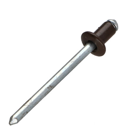 1 x Blindnitter Aluminium Tiger stål 4X6 Tykkelse stramning 0,5A 2 Standard rund hoved RAL8014 sepia brun