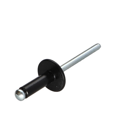 1 x Blindnitter Aluminium Tiger stål 4,8X35 Tykkelse stramning 25 to 30 stort hoved Sort