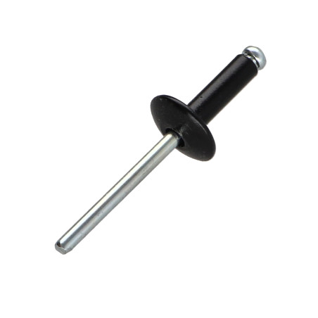 1 x Blindnitter Aluminium Tiger stål 4,8X35 Tykkelse stramning 25 to 30 stort hoved Sort