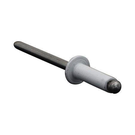 1 x Blindnitte, helt i aluminium 4,8X16 fladt hoved RAL9016 trafik hvid