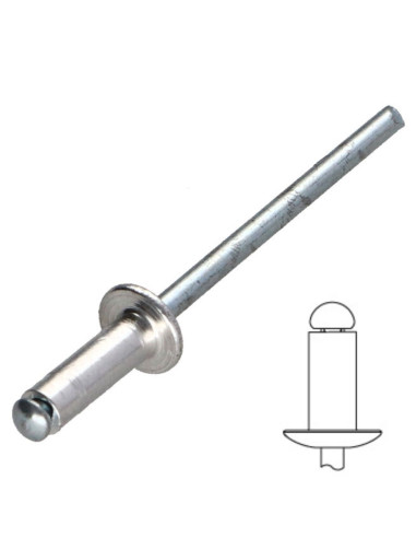 1 x Blindnitter Aluminium Tiger stål 4,8X25...