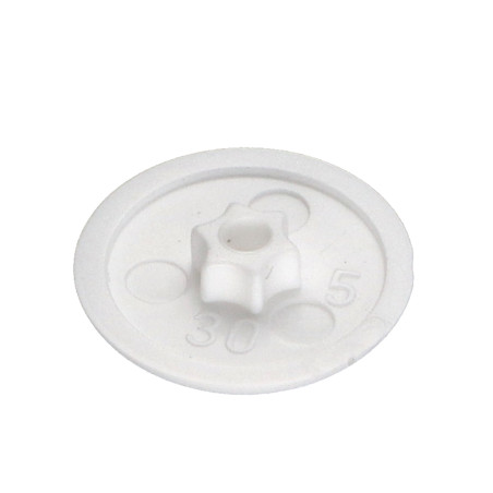 1 x Deksel for Skruehode T30 Hoveddiameter 16,5 Wit polyethyleen