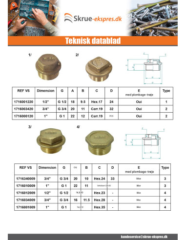 1 x Hanstik Figur 290 20X27 (3/4") T te stor...
