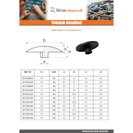 1 x Deksel for Skruehode Fatningshoved M16 Hoveddiameter 19 Hvid