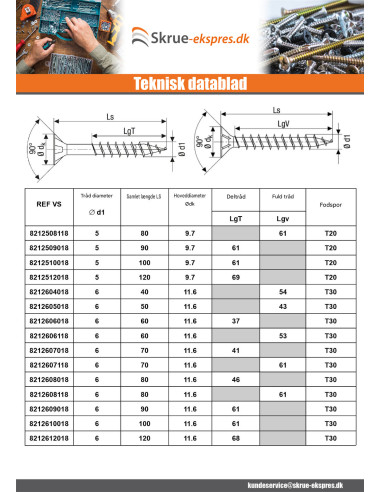1 x Spax T-STAR MERE forsænket hoved T40...