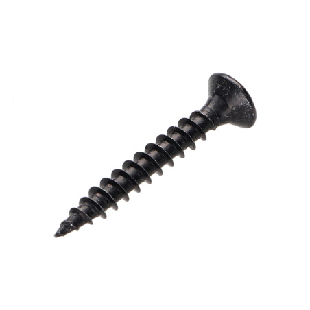 1 x Træ og spånplade skrue forsænket hoved Pozi PZ8 4,5X25 Fuld trÃ¥d sort galvaniseret