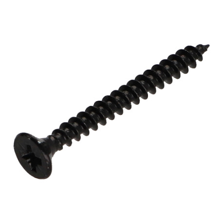 1 x Træ og spånplade skrue forsænket hoved Pozi PZ8 5X45 Fuld trÃ¥d sort galvaniseret