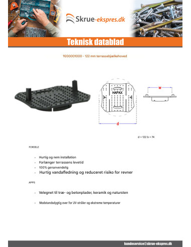 1 x Hoved bjælke terrasse 122