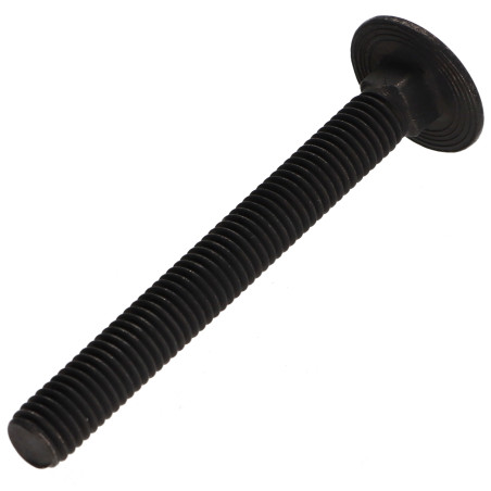 1 x Vognbolt Rustfrit stål A2 M8X80 Sort delvis gevind