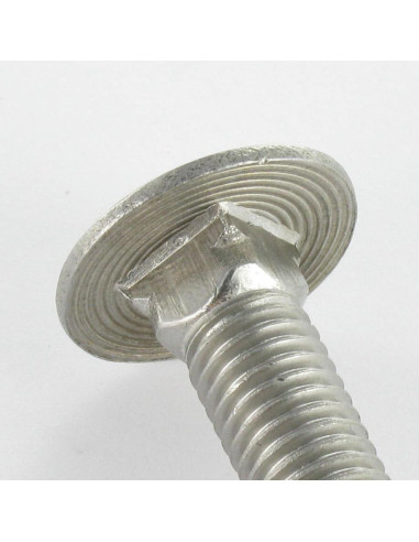 1 x Vognbolt Rustfrit stål A2 M10X20 Fuld trÃ¥d