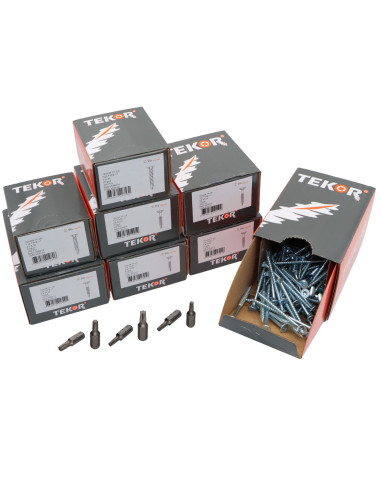 1 x TEKOR PAKKE PROFESSIONEL 1200 Skrue...