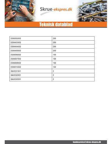 1 x TEKOR PAKKE PROFESSIONEL 1200 Skrue...