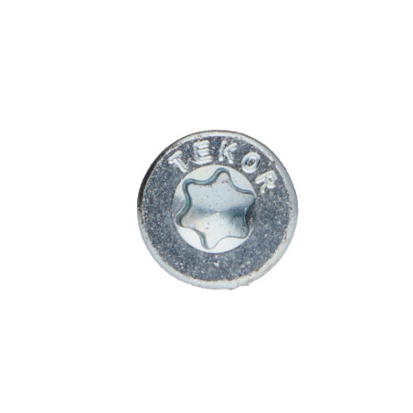 1 x Rammeskrue TEKOR forsænket hoved med takker T25 4,5X50 Gevind 30 spids anti-kløvning type 17 cut elforzinket stål