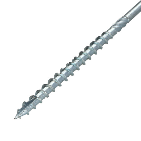 1 x Rammeskrue TEKOR forsænket hoved med takker T40 8X300 Gevind 100 spids anti-kløvning type 17 cut elforzinket stål