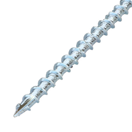 1 x Rammeskrue TEKOR forsænket hoved med takker T40 10X120 Gevind 80 spids anti-kløvning type 17 cut elforzinket stål