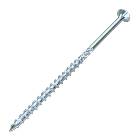1 x Rammeskrue TEKOR forsænket hoved med takker T40 10X140 Gevind 80 spids anti-kløvning type 17 cut elforzinket stål