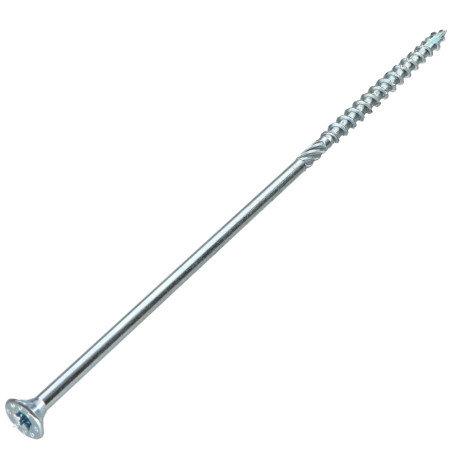 1 x Rammeskrue TEKOR forsænket hoved med takker T40 10X360 Gevind 80 spids anti-kløvning type 17 cut elforzinket stål