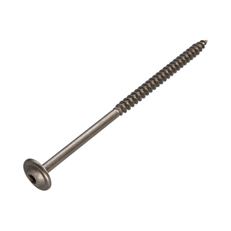 1 x Tømrerskrue med skivehoved Rustfrit stål A2 6X180 Gevind 70 T25 Hoveddiameter 15