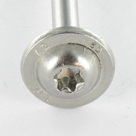 1 x Tømrerskrue med skivehoved Rustfrit stål A2 8X360 Gevind 80 T40 Hoveddiameter 20